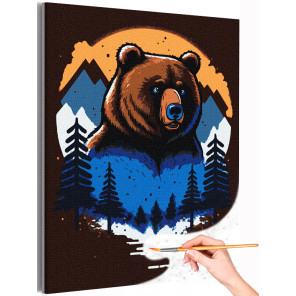 1 Медведь хозяин гор Животные Хищники Природа Раскраска картина по номерам на холсте