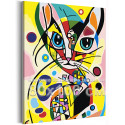 Абстрактный кот Коллекция авангард Животные Котики Кошки Яркая Стильная Интерьерная 80х100 Раскраска картина по номерам на холсте