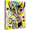 Абстрактный кот Коллекция авангард Животные Котики Кошки Яркая Стильная Интерьерная 80х100 Раскраска картина по номерам на холст