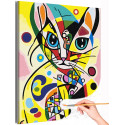 Абстрактный кот Коллекция авангард Животные Котики Кошки Яркая Стильная Интерьерная Раскраска картина по номерам на холсте