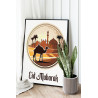 2 Ид мубарак плакат Мечеть Праздник Ислам Восток Религия Верблюд 100х125 Раскраска картина по номерам на холсте