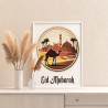 4 Ид мубарак плакат Мечеть Праздник Ислам Восток Религия Верблюд Раскраска картина по номерам на холсте