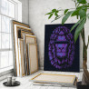 3 Фиолетовый неоновый лев / Животные 80х100 см Раскраска картина по номерам на холсте с неоновой краской