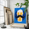 3 Пиво с усами Коллекция для мужчин Для триптиха Для взрослых 18+ Для кухни Интерьерная Небольшая 75х100 Раскраска картина по но