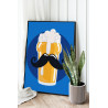 2 Пиво с усами Коллекция для мужчин Для триптиха Для взрослых 18+ Для кухни Интерьерная Небольшая 60х80 Раскраска картина по ном