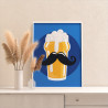 3 Пиво с усами Коллекция для мужчин Для триптиха Для взрослых 18+ Для кухни Интерьерная Небольшая Раскраска картина по номерам н