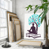 4 Мужчина с книгой под деревом Люди Йога Минимализм Интерьерная Легкая 60х80 Раскраска картина по номерам на холсте