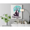 7 Мужчина с книгой под деревом Люди Йога Минимализм Интерьерная Легкая 60х80 Раскраска картина по номерам на холсте