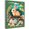 Пасхальный заяц Яйца Природа Животные Кролик Зайчик Пасха Для детей 60х80 Раскраска картина по номерам на холсте