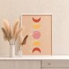 3 Розовая луна Абстракция Интерьерная Триптих Минимализм Для кухни Маленькая Раскраска картина по номерам на холсте