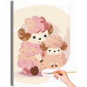 Розовые овечка с малышом Коллекция Cute animals Животные Для детей Детские Для девочек Для мальчиков Для малышей Раскраска картина по номерам на холсте