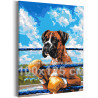 Собака боксер на ринге Животные Мем Спорт Смешная 100х125 Раскраска картина по номерам на холсте