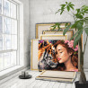 3 Портрет девушки с цветами и тигра Животные Люди Тотем Принцессы Фэнтези Раскраска картина по номерам на холсте