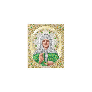  Святая Матрона в жемчуге и кристаллах Канва с рисунком для вышивки бисером Благовест ЖЛ-4705