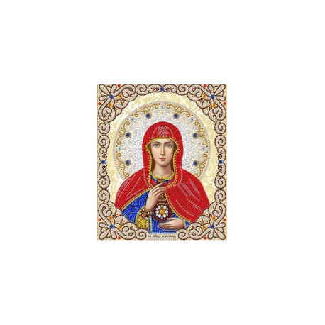  Святая Анастасия в жемчуге и кристаллах Канва с рисунком для вышивки бисером Благовест ЖЛ-4708