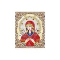 Богородица Семистрельная в жемчуге и кристаллах Канва с рисунком для вышивки бисером Благовест