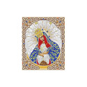Богородица Остробрамская в жемчуге и кристаллах Канва с рисунком для вышивки бисером Благовест
