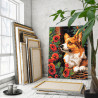 3 Любимый корги с маками Животные Собаки Щенок Цветы 100х125 Раскраска картина по номерам на холсте