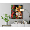 7 Любимый корги с маками Животные Собаки Щенок Цветы 100х125 Раскраска картина по номерам на холсте