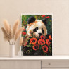 4 Портрет панды с маками Животные Медведь Цветы Букет Яркая Раскраска картина по номерам на холсте