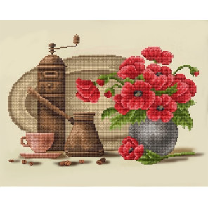 Кофе Канва с рисунком для вышивки бисером Благовест К-3030