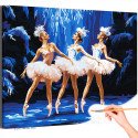 Три балерины Люди Девушка Балет Танец Грация Эстетика Интерьерная Раскраска картина по номерам на холсте