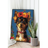  Той терьер в ярких цветах Животные Собака Чихуахуа Щенок Лето Портрет Раскраска картина по номерам на холсте AAAA-NK768