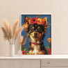 Той терьер в ярких цветах Животные Собака Чихуахуа Щенок Лето Портрет Раскраска картина по номерам на холсте AAAA-NK768