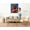 6 Портрет собаки боксера на ринге Животные Мем Спорт Смешная 100х125 Раскраска картина по номерам на холсте