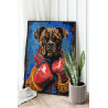2 Портрет собаки боксера на ринге Животные Мем Спорт Смешная Раскраска картина по номерам на холсте
