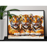 2 Три тигренка Животные Тигр Малыши Для детской 100х125 Раскраска картина по номерам на холсте