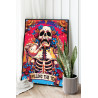 Скелет с льющимся чаем Таро Цветы Эзотерика Мем Чаепитие Яркая Плакат Для кухни 100х125 Раскраска картина по номерам на холсте с