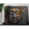  Голова Будды Скульптура Религия Буддизм Эстетика С золотом Интерьерная 80х100 Раскраска картина по номерам на холсте AAAA-ST009