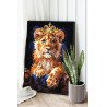 2 Маленький лев в короне Животные Львенок Король Яркая Стильная 100х125 Раскраска картина по номерам на холсте