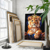 3 Маленький лев в короне Животные Львенок Король Яркая Стильная 100х125 Раскраска картина по номерам на холсте