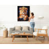 4 Маленький лев в короне Животные Львенок Король Яркая Стильная 100х125 Раскраска картина по номерам на холсте