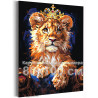 Маленький лев в короне Животные Львенок Король Яркая Стильная 80х100 Раскраска картина по номерам на холсте
