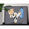 2 Мишка каратист Животные Медведь Спорт Фильмы Для детей Детская Для мальчика 100х125 Раскраска картина по номерам на холсте