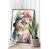 2 Пушистая кошка с цветами Животные Коты Котята 100х125 Раскраска картина по номерам на холсте