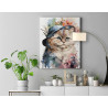6 Пушистая кошка с цветами Животные Коты Котята 100х125 Раскраска картина по номерам на холсте
