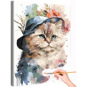 1 Пушистая кошка с цветами Животные Коты Котята Раскраска картина по номерам на холсте
