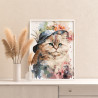 4 Пушистая кошка с цветами Животные Коты Котята Раскраска картина по номерам на холсте