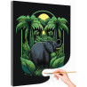 1 Слон в зеленых листьях Животные Природа Раскраска картина по номерам на холсте