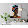 6 Яркая Африканка Девушка Женщина Портрет Стильная Интерьерная Люди 80х100 Раскраска картина по номерам на холсте