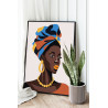 2 Яркая Африканка Девушка Женщина Портрет Стильная Интерьерная Люди Раскраска картина по номерам на холсте