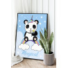 2 Панда единорог на радуге Постер для детей Животные Для малышей Детские Для девочек 75х100 Раскраска картина по номерам на холс
