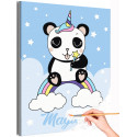 Панда единорог на радуге Постер для детей Животные Для малышей Детские Для девочек Раскраска картина по номерам на холсте