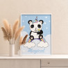 3 Панда единорог на радуге Постер для детей Животные Для малышей Детские Для девочек Раскраска картина по номерам на холсте