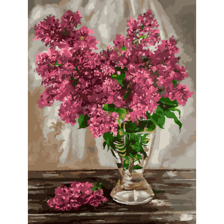  Розовая сирень Раскраска картина по номерам на холсте Белоснежка 558-AS