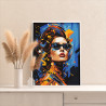  Портрет стильной девушки в очках Люди Женщина Абстракция Яркая Раскраска картина по номерам на холсте с неоновой краской AAAA-S